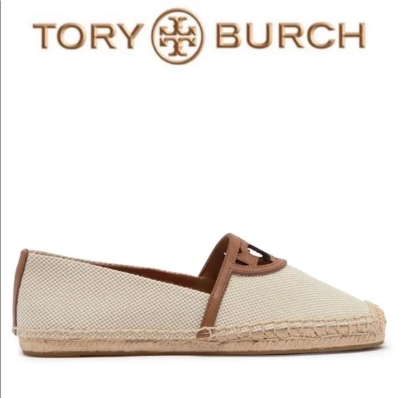 New Tory Burch Sidney Canvas Espadrilles Flats Size 6 - Picture 9 of 9